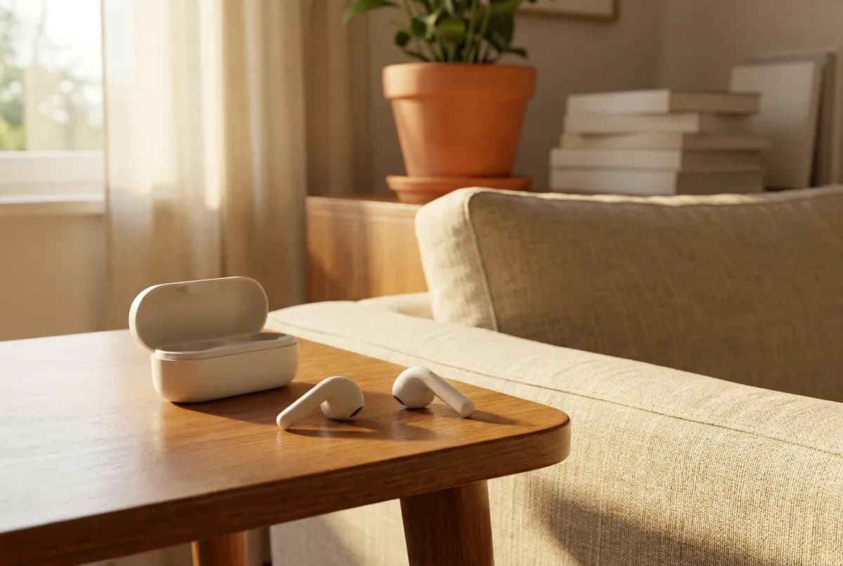 Illustrazione di auricolari true wireless con custodia (foto illustrativa)