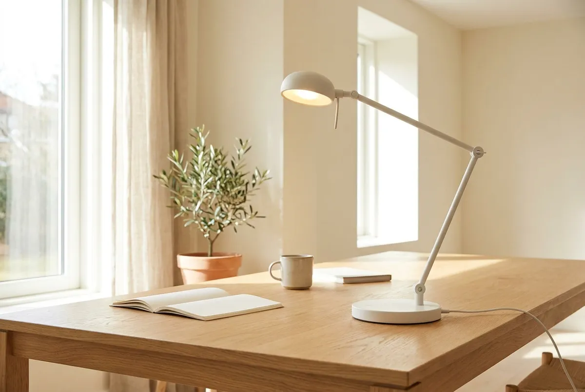 Illustrazione di una lampada da scrivania LED (foto illustrativa)