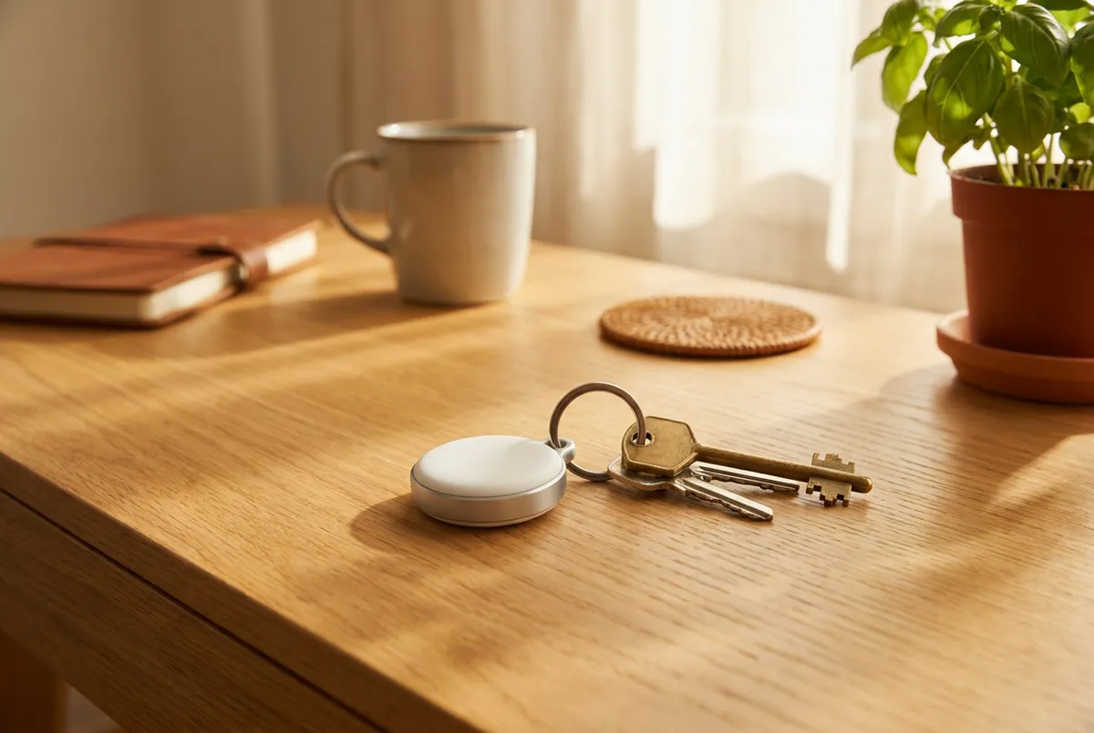 Illustrazione di un tracker Bluetooth trova‑oggetti (foto illustrativa)