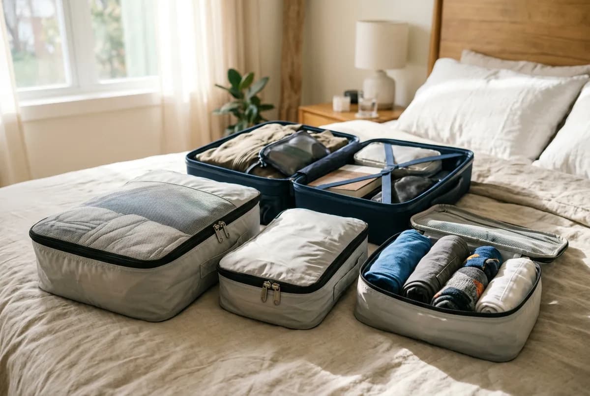 Illustrazione di cubi da viaggio a compressione (foto illustrativa)