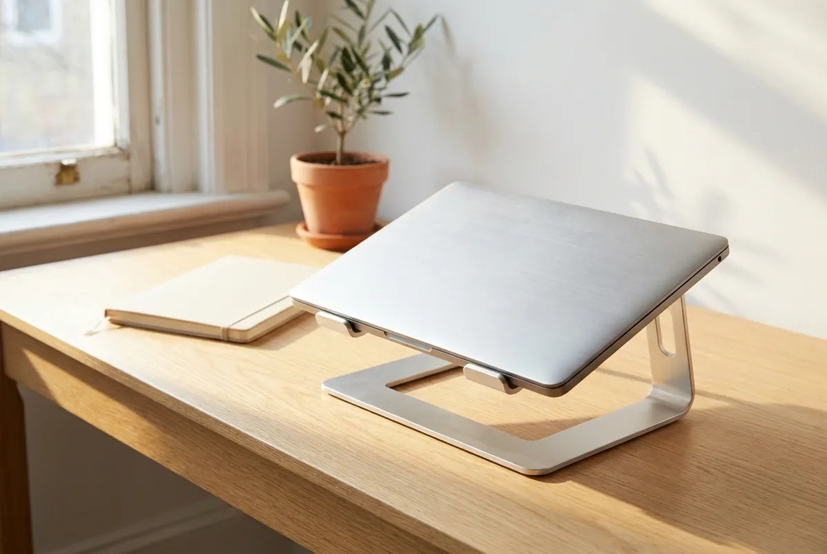 Illustrazione di un supporto per laptop in alluminio (foto illustrativa)